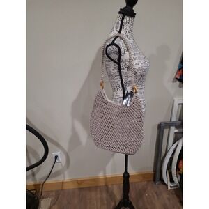 NWT Lane Bryant Crochet Taupe shoulder bag purse Beachy coastal boho festival